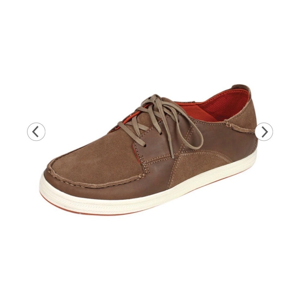 OluKai Pahono Mid Mens Brown Leather‎ Suede Oxford Shoes size 8 Boat Island